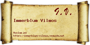 Immerblum Vilmos névjegykártya